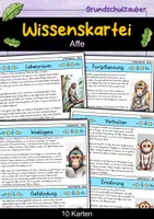 Vorschau - Bildkarten - Affe - Wissenskartei - Tiere - Deckblatt