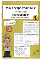 Vorschau - Arbeitsblätter - Mini Escape Room - Wiederholung der Kernaufgaben - Deckblatt
