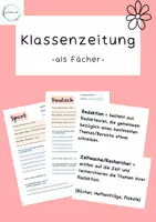 Vorschau - Stationenlernen - Besondere Klassenzeitung als Fächer - Deckblatt