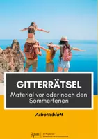 Vorschau - Arbeitsblätter - Gitterrätsel - Vor und nach den Sommerferien - Deckblatt