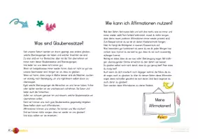 Vorschau - Merkblätter - Glaubenssätze und Affirmationen für Kinder - Seite 1