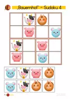Vorschau - Mal- und Bastelvorlagen - Bilder-Sudoku Bauernhof Tiere - Seite 3
