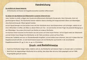 Vorschau - Bildkarten - Wortkarten - Nomen mit Doppelkonsonanten (Klasse 2-3) - Seite 1