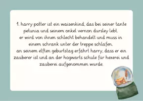 Vorschau - Arbeitsblätter - Harry Potter Groß und Kleinschreibung Abschreibtexte - Seite 1