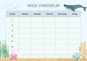 Vorschau - Anderer Materialtyp - Unser Stundenplan - Unterwasserwelt 🌊 - Seite 2
