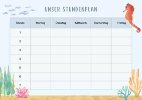 Vorschau - Anderer Materialtyp - Unser Stundenplan - Unterwasserwelt 🌊 - Seite 3