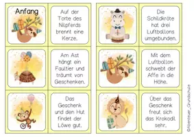Vorschau - Spiele - Lesedomino / Lesespiel : Geburtstag - Seite 1