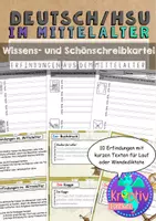 Vorschau - Stationenlernen - Mittelalter Erfindungen Wissens- und Schönschreibkartei - Deckblatt