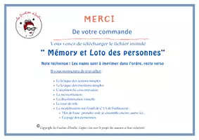 Aperçu - Apprentissages en autonomie - Loto et mémory des personnes - Page 1