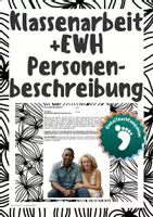 Vorschau - Test - Klassenarbeit+EWH - Personenbeschreibung, Eltern - Deckblatt