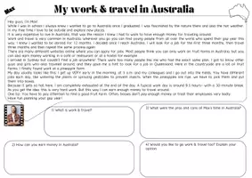 Vorschau - Arbeitsblätter - A gap year abroad: AuPair VS. Work & Travel.Tandem & Statements - Seite 1