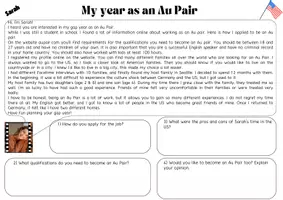 Vorschau - Arbeitsblätter - A gap year abroad: AuPair VS. Work & Travel.Tandem & Statements - Seite 3