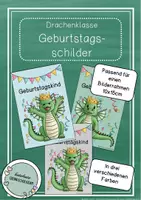Vorschau - Bildkarten - Drachenklasse - Geburtstagsschilder / Geburtstagsaufsteller - Deckblatt