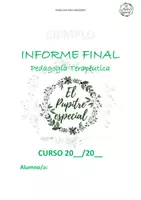 Vista previa - Para docentes: organización, planificación y formación - INFORME FINAL PEDAGOGÍA TERAPÉUTICA (EJEMPLO) - Portada