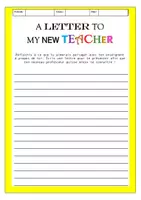 Aperçu - Apprentissages en autonomie - A LETTER TO MY NEW TEACHER (VF) - Page 1