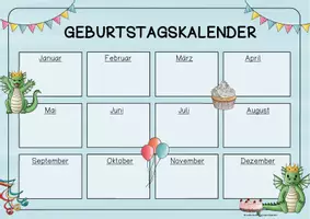 Vorschau - Anderer Materialtyp - Drachenklasse - Geburtstagskalender / Geburtstagsübersicht - Seite 2
