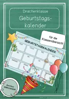 Vorschau - Anderer Materialtyp - Drachenklasse - Geburtstagskalender / Geburtstagsübersicht - Deckblatt