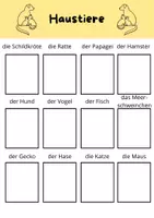 Vorschau - Arbeitsblätter - AB's und Bild- und Wortkarten zum Thema Haustiere für DaZ - Seite 1