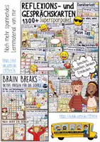 Vorschau - Aufgabenkarten - 50 Check-in und Check-Out Fragen / Growth Mindset / Abschlusskreis Wachstumsdenken - Seite 1