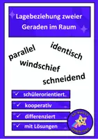 Vorschau - Arbeitsblätter - Einführung Lagebeziehung von Geraden - Arbeitsblatt Mathematik - Deckblatt
