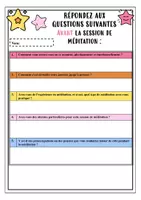 Aperçu - Feuilles d'exercices - Formulaire pour une séance de méditation (AVANT & APRÈS) - Page 1