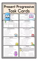 Vorschau - Arbeitsblätter - Present Progressive - Task Cards - Deckblatt