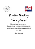 Vorschau - Arbeitsblätter - Freebie: Spelling Homophones - Übersicht - Deckblatt