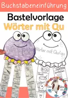 Vorschau - Arbeitsblätter - Buchstabe Q / Qu - Bastelvorlage für die Einführung - Deckblatt