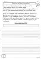 Vorschau - Arbeitsblätter - Schreibanlass, Leon beim Wandern, Geschichten weiterschreiben - Seite 1