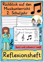 Vorschau - Stundenentwürfe - Rückblick Musikunterricht 2. Klasse: Musik 2. Schuljahr Reflexionsheft - Deckblatt