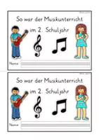 Vorschau - Stundenentwürfe - Rückblick Musikunterricht 2. Klasse: Musik 2. Schuljahr Reflexionsheft - Seite 1