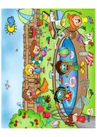 Vorschau - Arbeitsblätter - Wimmelbild Sommer - Kinder im Garten, Ferien - Seite 1