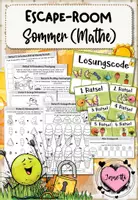 Vorschau - Arbeitsblätter - Escape Room Sommer (Mathe / Klasse 2) - Deckblatt