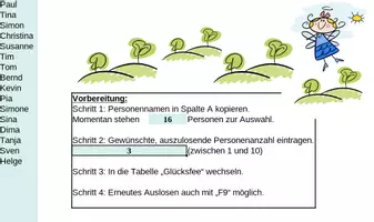 Vorschau - Lehrpläne/Lehrermaterial - Glücksfee - Schüler auslosen - Excel oder LibreOffice - Seite 3