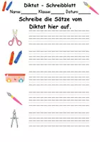 Vorschau - Arbeitsblätter - GRATIS - Diktat Thema Schulsachen - DaZ/DaF, Deutsch (Klasse 1 bis 4) - Seite 2