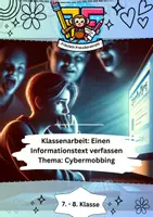Vorschau - Klassenarbeiten - Klassenarbeit zum Thema: Cybermobbing – Einen Informationstext verfassen 📝📚 - Deckblatt