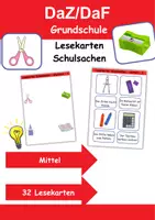 Vorschau - Arbeitsblätter - Materialpaket Schulsachen XXL Paket Wortschatzpaket - DaZ/DaF, Deutsch, Sachunterricht (Grundschule) - Seite 1
