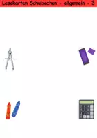 Vorschau - Arbeitsblätter - Lesekarten Schulsachen mittelschwer - DaZ/DaF, Deutsch (Grundschule) - Seite 3