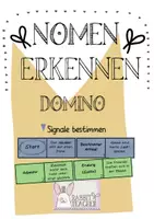 Vorschau - Spiele - Nomen erkennen: Signale bestimmen (4 Dominos) - Deckblatt