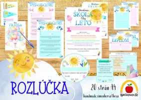 Náhľad - Rozlúčka so školským rokom, koniec školského roka, vysvedčenie, diplom, certifikát, leto, prázdniny - obálka