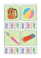 Vorschau - Arbeitsblätter - Schulsachen Klammerkarten mit Lösung - DaZ/DaF, Deutsch (Klasse 1 und 2) - Seite 2