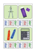 Vorschau - Arbeitsblätter - Schulsachen Klammerkarten mit Lösung - DaZ/DaF, Deutsch (Klasse 1 und 2) - Seite 3