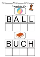 Vorschau - Arbeitsblätter - Schulsachen Wörter stemplen - DaZ/DaF, Deutsch (Grundschule) - Seite 1