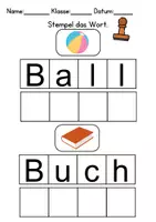 Vorschau - Arbeitsblätter - Schulsachen Wörter stemplen - DaZ/DaF, Deutsch (Grundschule) - Seite 2