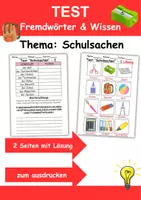 Vorschau - Arbeitsblätter - Materialpaket Schreiben und Sprache Thema Schulsachen - DaZ/DaF, Deutsch - Seite 1