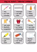 Vorschau - Mal- und Bastelvorlagen - Sag es nicht Schulsachen - DaZ/DaF, Deutsch (Spiel) - Seite 2