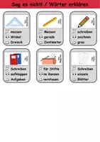 Vorschau - Mal- und Bastelvorlagen - Sag es nicht Schulsachen - DaZ/DaF, Deutsch (Spiel) - Seite 3