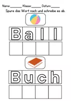 Vorschau - Arbeitsblätter - Wörter nachspuren und schreiben Schulsachen - DaZ/DaF/Deutsch - Seite 2