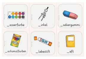 Vorschau - Stationenlernen - Anlautkarten Schulsachen, 33 Karten mit Selbstkontrolle! DAZ, Deutsch - Seite 2