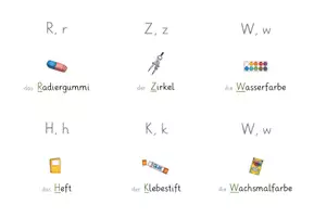 Vorschau - Stationenlernen - Anlautkarten Schulsachen, 33 Karten mit Selbstkontrolle! DAZ, Deutsch - Seite 3